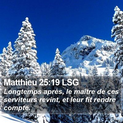 Matthieu 25:19 LSG Bible Verse Image
