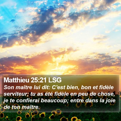 Matthieu 25:21 LSG Bible Verse Image