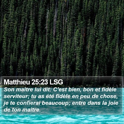 Matthieu 25:23 LSG Bible Verse Image