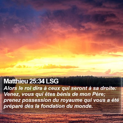 Matthieu 25:34 LSG Bible Verse Image