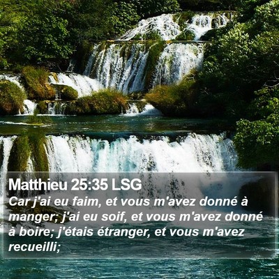 Matthieu 25:35 LSG Bible Verse Image
