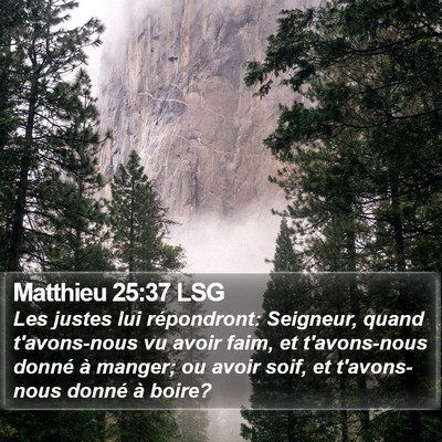 Matthieu 25:37 LSG Bible Verse Image