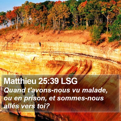 Matthieu 25:39 LSG Bible Verse Image