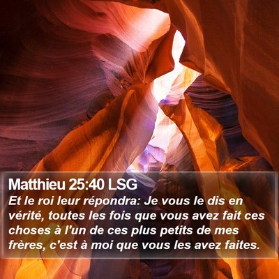 Matthieu 25:40 LSG Bible Verse Image