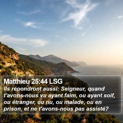 Matthieu 25:44 LSG Bible Verse Image