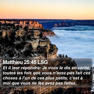 Matthieu 25:45 LSG Bible Verse Image