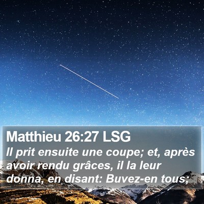 Matthieu 26:27 LSG Bible Verse Image