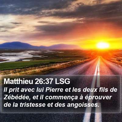 Matthieu 26:37 LSG Bible Verse Image