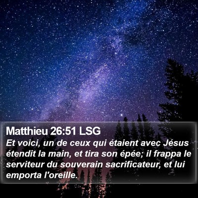 Matthieu 26:51 LSG Bible Verse Image