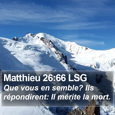 Matthieu 26:66 LSG Bible Verse Image