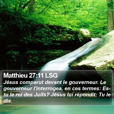 Matthieu 27:11 LSG Bible Verse Image