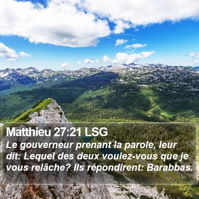 Matthieu 27:21 LSG Bible Verse Image