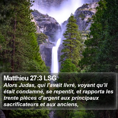 Matthieu 27:3 LSG Bible Verse Image