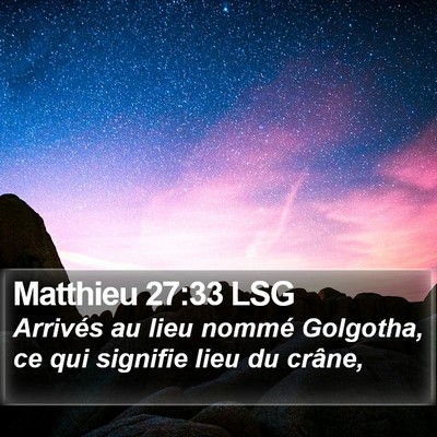 Matthieu 27:33 LSG Bible Verse Image