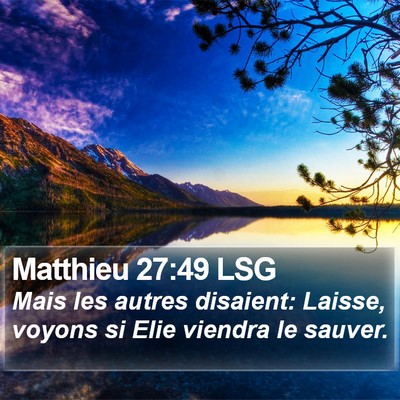 Matthieu 27:49 LSG Bible Verse Image