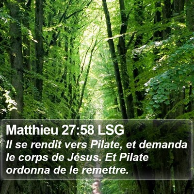 Matthieu 27:58 LSG Bible Verse Image