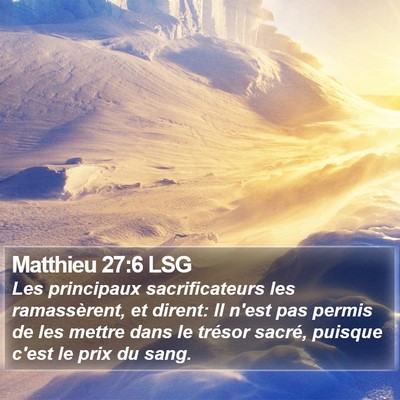 Matthieu 27:6 LSG Bible Verse Image