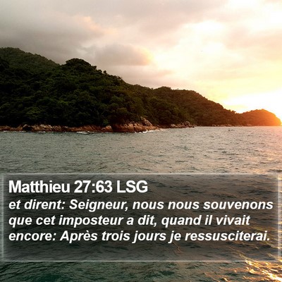 Matthieu 27:63 LSG Bible Verse Image