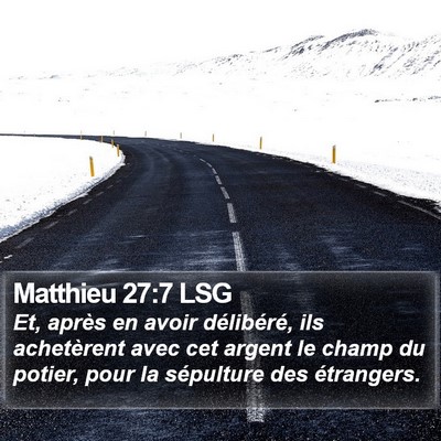 Matthieu 27:7 LSG Bible Verse Image