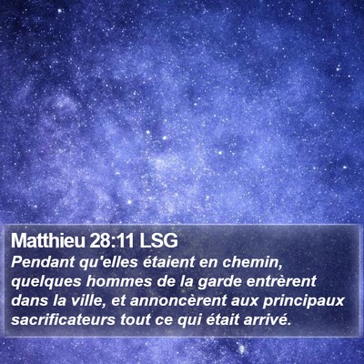 Matthieu 28:11 LSG Bible Verse Image