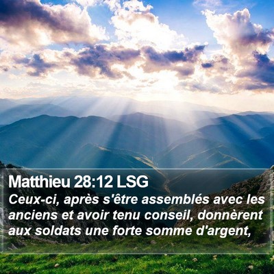 Matthieu 28:12 LSG Bible Verse Image