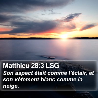 Matthieu 28:3 LSG Bible Verse Image