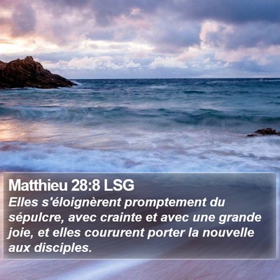 Matthieu 28:8 LSG Bible Verse Image