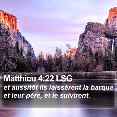 Matthieu 4:22 LSG Bible Verse Image