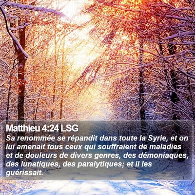 Matthieu 4:24 LSG Bible Verse Image