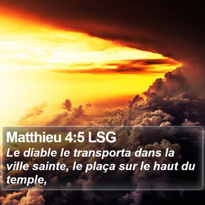 Matthieu 4:5 LSG Bible Verse Image