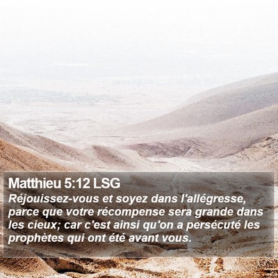 Matthieu 5:12 LSG Bible Verse Image
