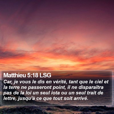 Matthieu 5:18 LSG Bible Verse Image