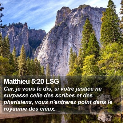 Matthieu 5:20 LSG Bible Verse Image