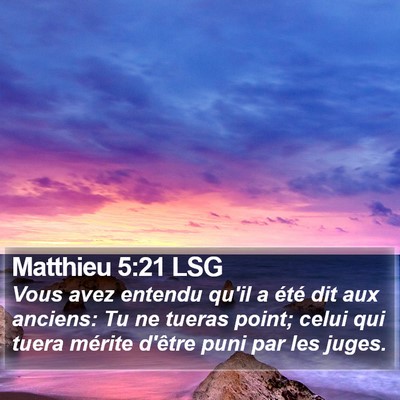 Matthieu 5:21 LSG Bible Verse Image