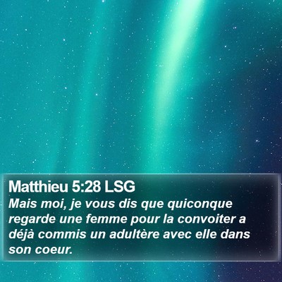 Matthieu 5:28 LSG Bible Verse Image