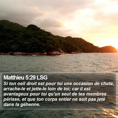 Matthieu 5:29 LSG Bible Verse Image