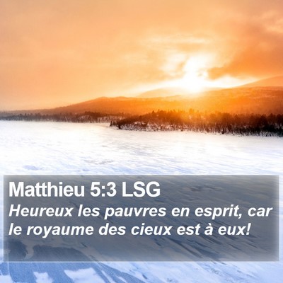 Matthieu 5:3 LSG Bible Verse Image