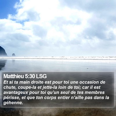 Matthieu 5:30 LSG Bible Verse Image