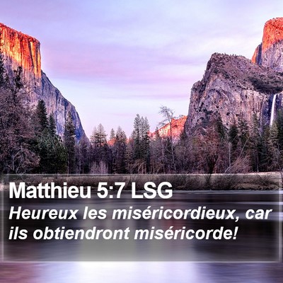 Matthieu 5:7 LSG Bible Verse Image