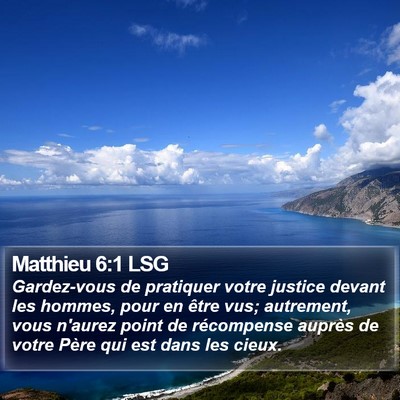 Matthieu 6:1 LSG Bible Verse Image