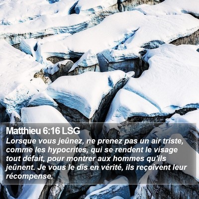 Matthieu 6:16 LSG Bible Verse Image