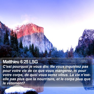Matthieu 6:25 LSG Bible Verse Image