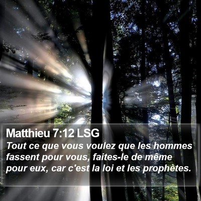Matthieu 7:12 LSG Bible Verse Image