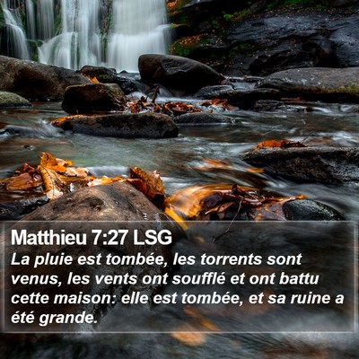 Matthieu 7:27 LSG Bible Verse Image