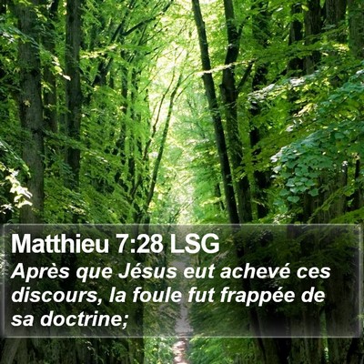 Matthieu 7:28 LSG Bible Verse Image