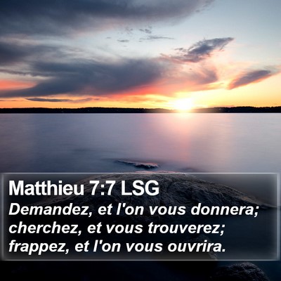 Matthieu 7:7 LSG Bible Verse Image