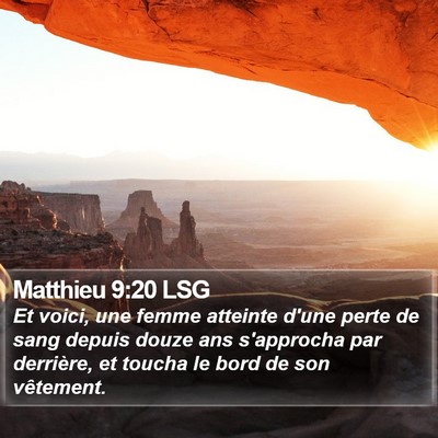 Matthieu 9:20 LSG Bible Verse Image