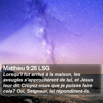 Matthieu 9:28 LSG Bible Verse Image