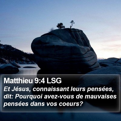 Matthieu 9:4 LSG Bible Verse Image