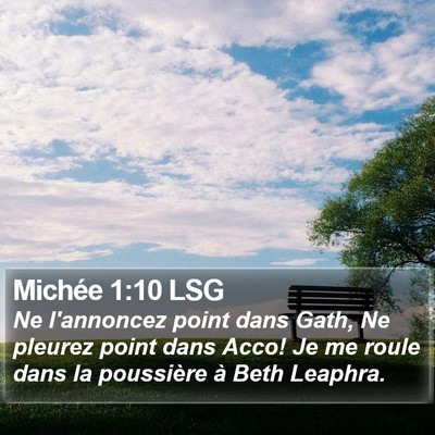 Michée 1:10 LSG Bible Verse Image